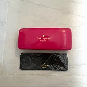 Kate Spade Sunglasses Hard Shell Case & Cleaning Cloth, Pink/Orange